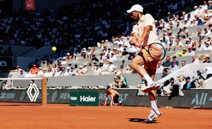 TENNIS - French Open 2026 PARIS,FRANCE,27.MAY.26 - TENNIS - ATP, Tennis Herren World Tour, French Open, Roland Garros, Grand Slam. Image shows Novak Djokovic (SRB).  GEPAxpictures xMatthiasxHauer