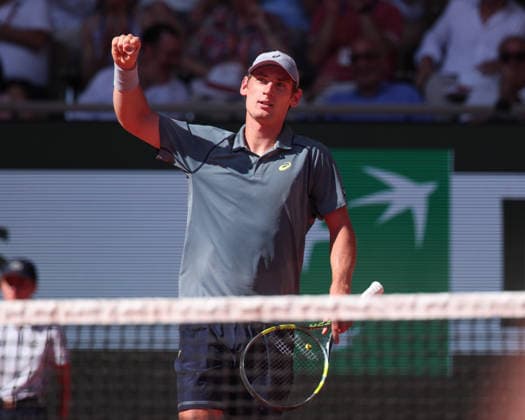 Valentin Royer (FRA) jubelt nach einem gewonnen Punkt, Emotion, Freude Herren Einzel, Men s Singles Tennis - French Open 2026 - Roland Garros - Paris - - France - 27 May 2026. Copyright: xJuergenxHasenkopfx