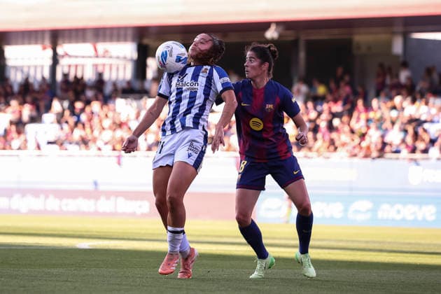 May 27, 2026, Sant Joan Despi, Barcelona, Spain: Emma Ramirez Gorgoso of Real Sociedad and Marta Torrejon of FC Barcelona, Barca in action during the Spanish Women league, Liga F, football match played between FC Barcelona and Real Sociedad at Johan Cruyff Stadium on May 27, 2026 in Sant Joan Despi, Barcelona. FC Barcelona V Real Sociedad - Liga F  - ZUMAa181 20260527_zaa_a181_055 Copyright: xJavierxBorregox