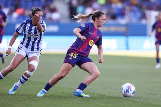 May 27, 2026, Sant Joan Despi, Barcelona, Spain: Carla Julia of FC Barcelona, Barca in action during the Spanish Women league, Liga F, football match played between FC Barcelona and Real Sociedad at Johan Cruyff Stadium on May 27, 2026 in Sant Joan Despi, Barcelona. Sant Joan Despi Spain - ZUMAa181 20260527_zaa_a181_057 Copyright: xJavierxBorregox
