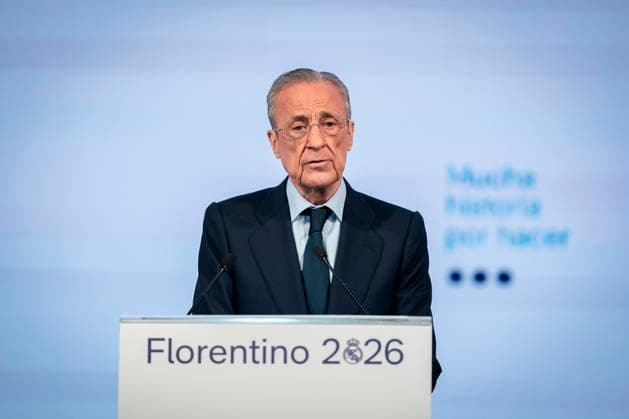 May 27, 2026, Madrid, Madrid, Spain: Florentino Perez attends during his presentation of his candidacy for the presidency of Real Madrid at the Melia Castilla Hotel on May 27, 2026, in Madrid, Spain. Madrid Spain - ZUMAa181 20260527_zaa_a181_083 Copyright: xAngelxPerezxMecax