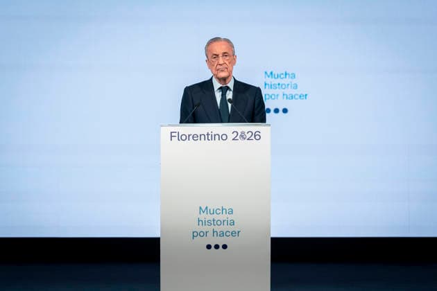 May 27, 2026, Madrid, Madrid, Spain: Florentino Perez attends during his presentation of his candidacy for the presidency of Real Madrid at the Melia Castilla Hotel on May 27, 2026, in Madrid, Spain. Madrid Spain - ZUMAa181 20260527_zaa_a181_091 Copyright: xAngelxPerezxMecax