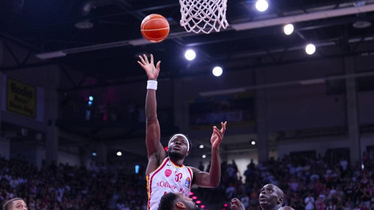 27.05.2026, xydrx, Basketball, easyCredit Basketball Bundesliga, Playoffs, Viertelfinale Spiel 5, Telekom Baskets Bonn - Fitness First Würzburg Baskets, Telekom Dome Bonn: Charles Thompson (Fitness First Wuerzburg Baskets, 32) Copyright: HMBxMedia YannisxDreimann