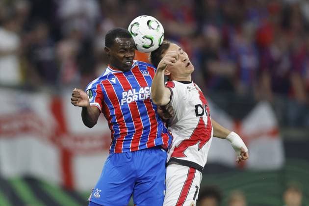 LEIPZIG - (lr) Alemao or Rayo Vallecano de Madrid, Borna Sosa or Crystal Palace FC during the UEFA Conference League final between Crystal Palace FC and Rayo Vallecano de Madrid at the Leipzig Arena on 27 May 2026 in Leipzig, Germany. MAURICE VAN STEEN ANP UEFA Conference League - FINAL 2025-2026 xVIxANPxSportx xMauricexvanxSteenxIVx 559467198 originalFilename: 559467198.jpg