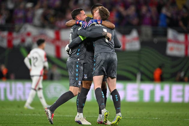 IPA85118023 - celebrates during the UEFA Europe Conference 2026 final between Rayo Vallecano de Madrid vs. Crystal Palace F.C. on May 27th, 2026 at the Red Bull Arena, Leipzig, Germany  Copyright: xVincenzoxOrlando IPAxSportx xx 85118023