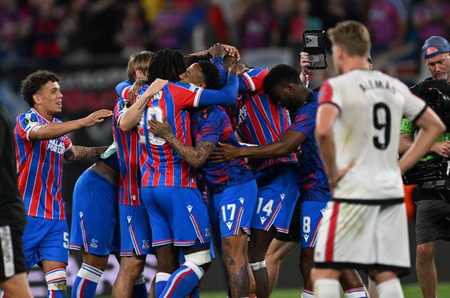 Crystal Palace v Rayo Vallecano - UEFA Conference League Final LEIPZIG, GERMANY - MAY 27: Players of Crystal Palace celebrate during the UEFA Conference League Final 2026 match between Crystal Palace FC and Rayo Vallecano de Madrid at Football Arena Leipzig, in Leipzig, Germany, on May 27, 2026. Halil Sagirkaya Anadolu Leipzig Germany. Editorial use only. Please get in touch for any other usage.  Copyright: x2026xAnadoluxHalilxSagirkayax