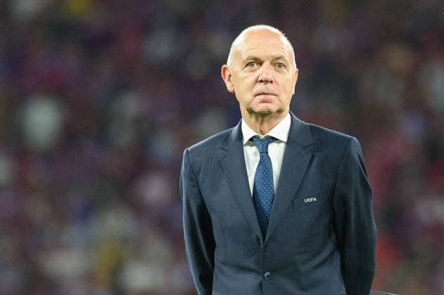LEIPZIG, GERMANY - MAY 27: German FA (DFB) president Bernd Neuendorf after the UEFA Conference League Final 2025 26 match between Crystal Palace and Rayo Vallecano at Leipzig Stadium in Leipzig, Germany (Photo by Sven Beyrich Sports Press Photo)  Copyright: xSvenxBeyrich SportsxPressxPhotox Sportspressphoto_SPR155935