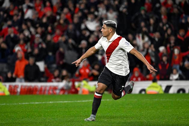 BUENOS AIRES, ARGENTINA - MAY 27: Maximiliano Salas of River Plate celebrate your goal during the match between River Plate (Argentina) and Blooming (Bolivia) for the 6th round of Group H of the 2026 Copa Sudamericana at Estadio Mas Monumental Antonio Vespucio Liberti on May 27, 2026 in Buenos Aires, Argentina. (Photo by Diego Alberto Haliasz Imago) Distrito Federal Argentina Copyright: xDiegoxAlbertoxHaliaszx