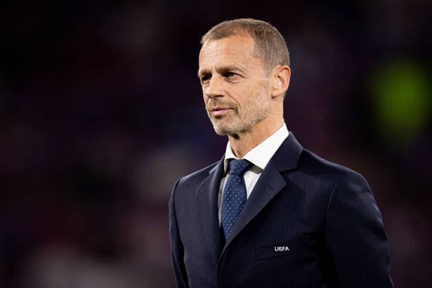 Crystal Palace v Rayo Vallecano, 2026 UEFA Conference League final, Leipzig, Germany Leipzig, Germany. 27th, May 2026. Aleksander Ceferin, UEFA President. seen on the podium at the prize ceremony of the 2026 UEFA Conference League final between Crystal Palace and Rayo Vallecano at the Leipzig Stadium in Leipzig. Germany, Leipzig, Red Bull Arena  Copyright: xGonzalesxPhoto InakixEsnaolax
