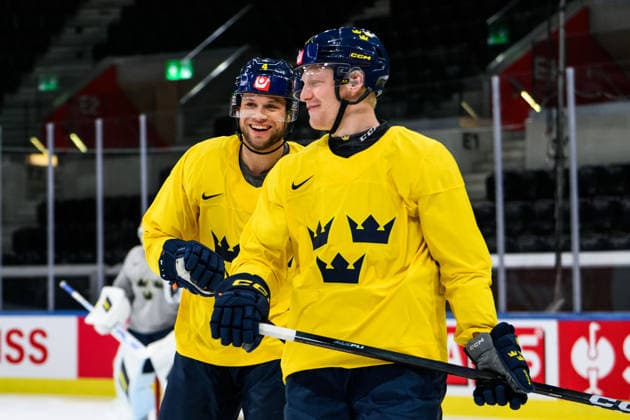 260528 Jacob Larsson of Sweden at a practice session during the 2026 IIHF Ice hockey, Eishockey World Championship, WM, Weltmeisterschaft on May 28, 2026 in Zürich. Photo: Jesper Zerman BILDBYRAN kod JZ JZ0734 ishockey ice hockey ishockey-vm 2026 vm 2026 iihf world championship träning practice sverige sweden day 14 bbeng sverige sweden Copyright: JESPERxZERMAN BB260528JZ002