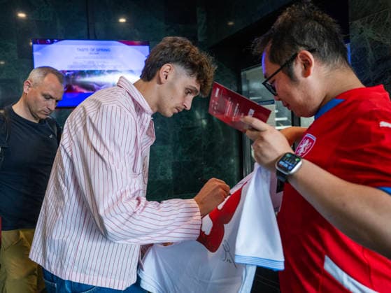 Czech national football team meeting prior to the World Cup in Prague, Czech Republic, May 28, 2026. At left is Mojmir Chytil. (CTKxPhoto MichaelaxRihova) CTKPhotoP2026052803445  CTKPhotoP2026052803445