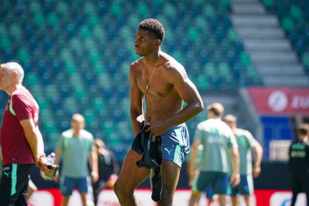 Schweiz: Fussball Schweizer Nationalmannschaft 2026, Training der Schweizer Nationalmannschaft - Kybunpark (St. Gallen): Breel Embolo (Switzerland, 7) Copyright: xJOERANxSTEINSIEKx