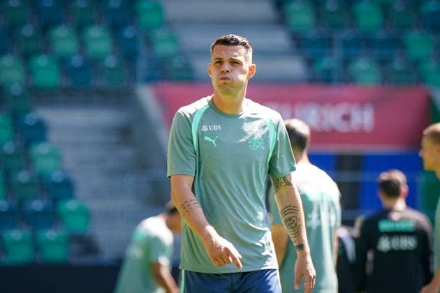 Schweiz: Fussball Schweizer Nationalmannschaft 2026, Training der Schweizer Nationalmannschaft - Kybunpark (St. Gallen): Granit Xhaka (Switzerland, 10) Copyright: xJOERANxSTEINSIEKx