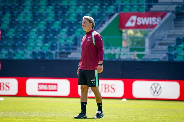 Schweiz: Fussball Schweizer Nationalmannschaft 2026, Training der Schweizer Nationalmannschaft - Kybunpark (St. Gallen): Murat Yakin (Trainer, Switzerland) Copyright: xJOERANxSTEINSIEKx