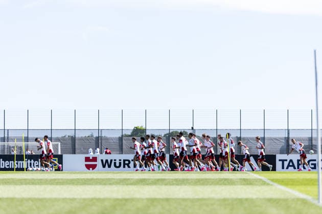 HERZOGENAURACH, GERMANY - MAY 28: Players of Germany running a lap during a training session during the training camp of Germany to prepare for the FIFA World Cup, WM, Weltmeisterschaft, Fussball 2026 on May 28, 2026 in Herzogenaurach, Germany. Bavaria Germany Copyright: xSteffiexWunderlx