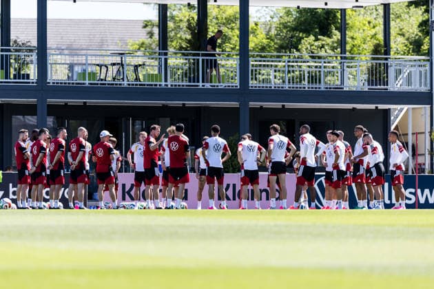 HERZOGENAURACH, GERMANY - MAY 28: Team circle of Germany players being coached by Julian Nagelsmann (Head Coach Germany) to start a training session during the training camp of Germany to prepare for the FIFA World Cup, WM, Weltmeisterschaft, Fussball 2026 on May 28, 2026 in Herzogenaurach, Germany. Bavaria Germany Copyright: xSteffiexWunderlx