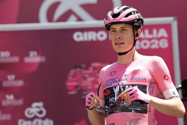 Giro d Italia 2026 UCI Cycling race - Stage 17 Pierre Teyssot MAXPPP ; Giro d Italia 2026 UCI Cycling race - Stage 17. Fai della Paganella, Italy on May 28, 2026. Stage 18h of 171 km from Fai della Paganella to Pieve di Soligo. Jonas Vingegaard (DEN) Team Visma Lease a Bike Pierre Teyssot Maxppp Fai della Paganella Trentino South Tyrol Italy  Copyright: xMAXPPPxPierrexTeyssotx TEY36304 TEY36304