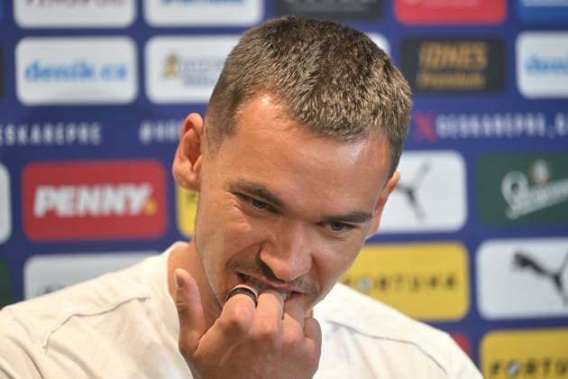 Matej Kovar speaks during the press conference, PK, Pressekonferenz of Czech national football team during the meeting prior to the World Cup in Prague, Czech Republic, May 28, 2026. (CTKxPhoto MichaelaxRihova) CTKPhotoP2026052804698  CTKPhotoP2026052804698