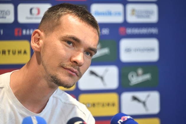 Matej Kovar speaks during the press conference, PK, Pressekonferenz of Czech national football team during the meeting prior to the World Cup in Prague, Czech Republic, May 28, 2026. (CTKxPhoto MichaelaxRihova) CTKPhotoP2026052804702  CTKPhotoP2026052804702