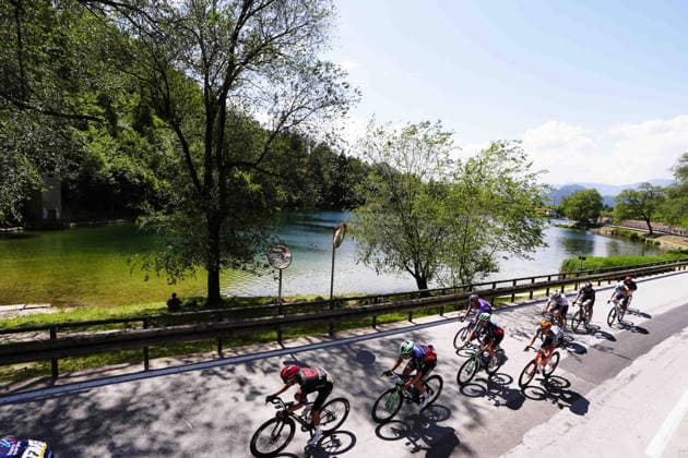 The pack rides during Stage 18 of the Giro d™Italia from Fai della Paganella - Pieve di Soligo Italy, Thursday May 28, 2026  Copyright: xFabioxFerrarii LaPressex