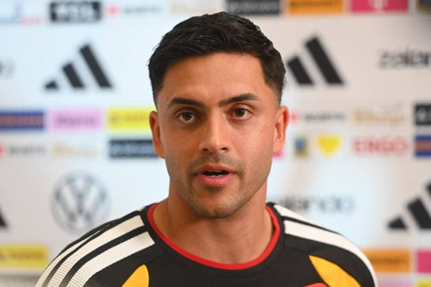 Medienstunde: Nadiem AMIRI (GER), Einzelbild,angeschnittenes Einzelmotiv,Portraet,Portrait,Porträt. Deutsche Fussball Nationalmannschaft,WM Vorbereitung, Trainingslager in Herzogenaurach am 28.05.2026.