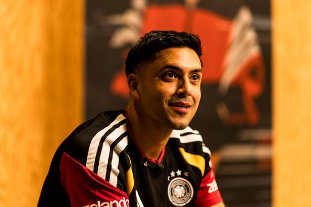 HERZOGENAURACH, GERMANY - MAY 28: Nadiem Amiri (Germany, 20) during a media session during the training camp of Germany to prepare for the FIFA World Cup, WM, Weltmeisterschaft, Fussball 2026 on May 28, 2026 in Herzogenaurach, Germany. Bavaria Germany Copyright: xSteffiexWunderlx