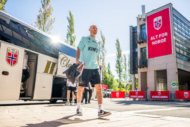 260528 Fredrik Aursnes of the Norwegian national football team arrives ahead of a training session on May 28, 2026 in Oslo. Photo: Vegard Grott BILDBYRAN kod VG VG0926 bbeng fotball football soccer fotboll norge norway trening träning training practice Copyright: VEGARDxGRoTT BB260528VG001