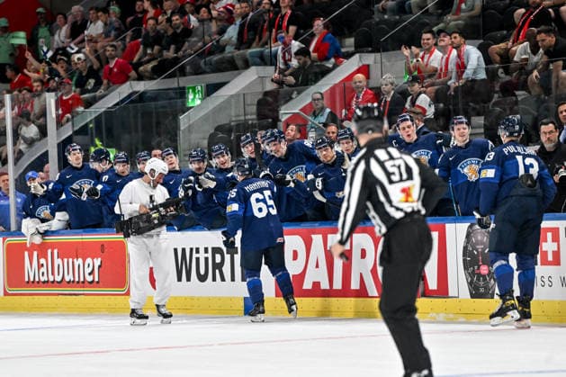 ZURICH, SWITZERLAND - MAY 28: Sakari Manninen of Finland celebrates his goal during the 2026 IIHF Ice hockey, Eishockey World Championship, WM, Weltmeisterschaft Switzerland game between Finland and Czechia at Swiss Life Arena on May 28, 2026 in Zurich, Zurich. Zurich Swiss Life Arena Zurich Switzerland Copyright: xJustPictures.ch AndreaxBrancax jp-en-EuSpIm-JP7_ANB_FinCze_28052026_0161