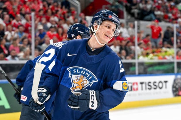 ZURICH, SWITZERLAND - MAY 28: Patrik Puistola of Finland celebrates a goal during the 2026 IIHF Ice hockey, Eishockey World Championship, WM, Weltmeisterschaft Switzerland game between Finland and Czechia at Swiss Life Arena on May 28, 2026 in Zurich, Zurich. Zurich Swiss Life Arena Zurich Switzerland Copyright: xJustPictures.ch AndreaxBrancax jp-en-EuSpIm-JP7_ANB_FinCze_28052026_0346
