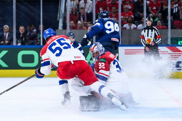 260528 Goaltender Josef Korenar of Czech Republic during the 2026 IIHF Ice hockey, Eishockey World Championship, WM, Weltmeisterschaft quarterfinal match between Finland and Czech Republic on May 28, 2026 in Zürich. Photo: Jesper Zerman BILDBYRAN kod JZ JZ0735 ishockey ice hockey ishockey-vm 2026 vm 2026 iihf world championship finland tjeckien czech republic bbeng finland Copyright: JESPERxZERMAN BB260528JZ057