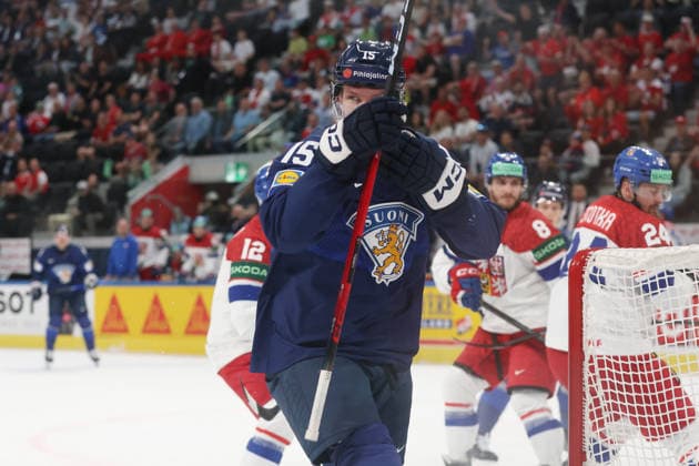 28.05.2026 Swiss Life Arena Zuerich , SCHWEIZ, Herren Eishockey IIHF World Championship, WM, Weltmeisterschaft Zurich 2026 Viertelfinal FIN - CZE Anton Lundell (FIN) nach seinem Tor zum 2:0