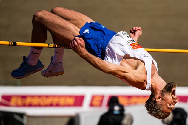 260528 Erlend Bolstad Raa of Norway competes in men™s high jump during the Trond Mohn Games on May 28, 2026 in Bergen. Photo: Marius Simensen BILDBYRAN Cop 238 MM0068 athletics bbeng friidrett friidrott norge norway trond mohn games Copyright: MARIUSxSIMENSEN BB260528ZC010