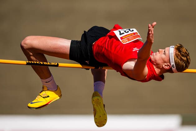 260528 Tobias Heldal of Norway competes in men™s high jump during the Trond Mohn Games on May 28, 2026 in Bergen. Photo: Marius Simensen BILDBYRAN Cop 238 MM0068 athletics bbeng friidrett friidrott norge norway trond mohn games Copyright: MARIUSxSIMENSEN BB260528ZU014