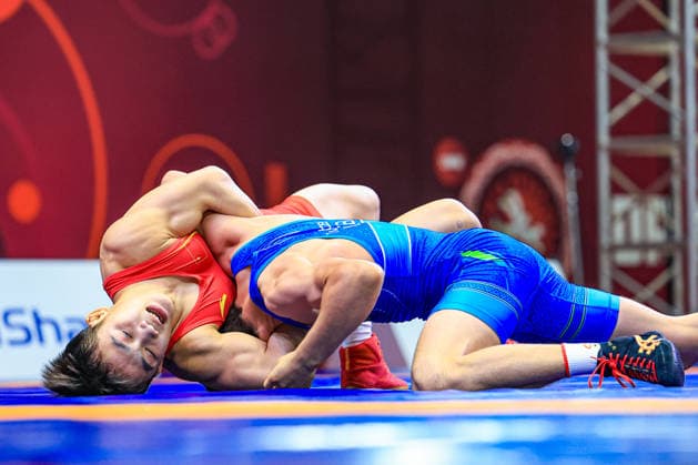 U17, U 17 Wrestling Asian Championships 60kg GR - Wenshuo Fan (CHN) df. Sadriddin Tulkinboev (UZB)