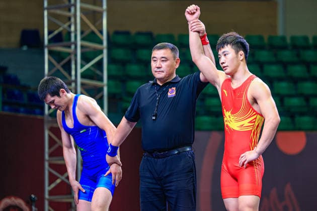 U17, U 17 Wrestling Asian Championships 60kg GR - Wenshuo Fan (CHN) df. Sadriddin Tulkinboev (UZB)