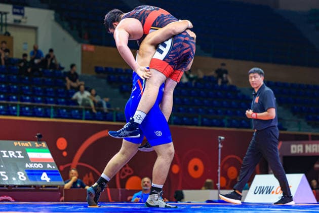 U17, U 17 Wrestling Asian Championships 110kg GR - Aliakbar Ali Akoo (IRI) df. Arystan Temergali (KAZ)
