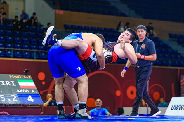 U17, U 17 Wrestling Asian Championships 110kg GR - Aliakbar Ali Akoo (IRI) df. Arystan Temergali (KAZ)
