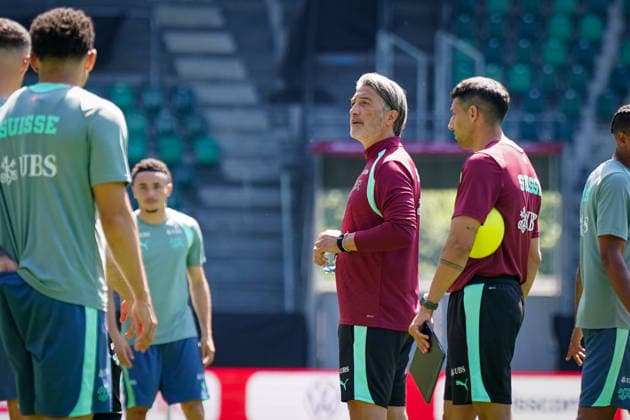 Schweiz: Fussball Schweizer Nationalmannschaft 2026, Training der Schweizer Nationalmannschaft - Kybunpark (St. Gallen): Murat Yakin (Trainer, Switzerland) Copyright: xJOERANxSTEINSIEKx