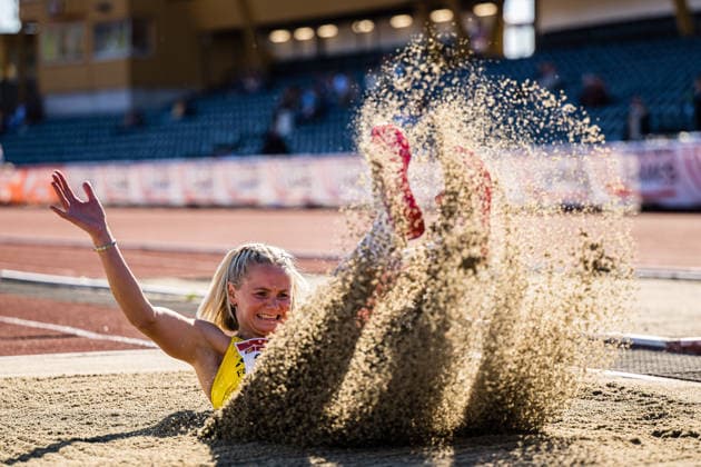 260528 Sofie Olsvold Hausberg of Os TF competes in women™s triple jump during the Trond Mohn Games on May 28, 2026 in Bergen. Photo: Marius Simensen BILDBYRAN Cop 238 MM0068 athletics bbeng friidrett friidrott norge norway trond mohn games Copyright: MARIUSxSIMENSEN BB260528ZP016