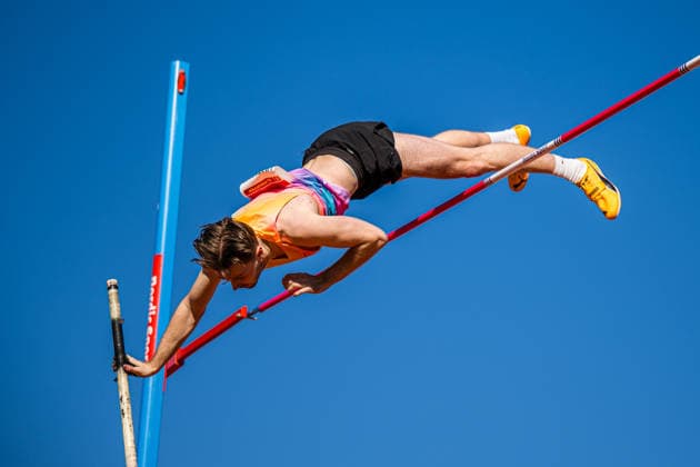 260528 Pal Lillefosse of Norwaym competes in men™s pole vault during the Trond Mohn Games on May 28, 2026 in Bergen. Photo: Marius Simensen BILDBYRAN Cop 238 MM0068 athletics bbeng friidrett friidrott norge norway trond mohn games Copyright: MARIUSxSIMENSEN BB260528ZJ014