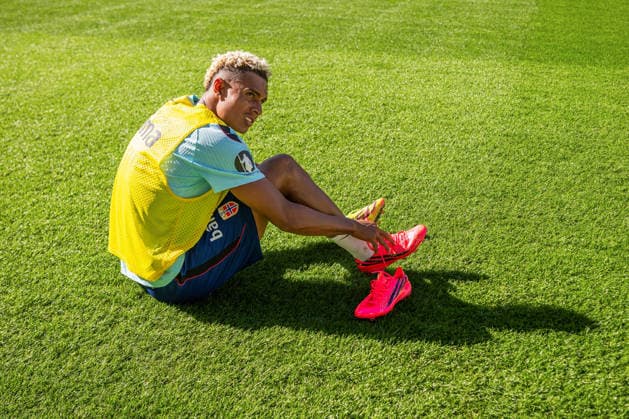 260528 Antonio Nusa of the Norwegian national football team during a training session on May 28, 2026 in Oslo. Photo: Vegard Grott BILDBYRAN kod VG VG0926 bbeng fotball football soccer fotboll norge norway trening träning training practice Copyright: VEGARDxGRoTT BB260528VG004
