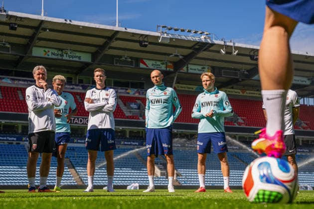 260528 Fredrik Aursnes and Andreas Schjelderup of the Norwegian national football team during a training session on May 28, 2026 in Oslo. Photo: Vegard Grott BILDBYRAN kod VG VG0926 bbeng fotball football soccer fotboll norge norway trening träning training practice Copyright: VEGARDxGRoTT BB260528VG007