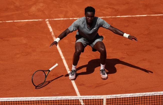 Mouise Kouame of France celebrates on match point French Open Tennis, Day Five, Tennis, Roland Garros, Paris, France - 28 May 2026Paris Roland Garros France EDITORIAL USE ONLY No use with unauthorised audio, video, data, fixture lists, club league logos or live services. Online in-match use limited to 120 images, no video emulation. No use in betting, games or single club league player publications. Copyright: xEllaxLing Shutterstockx 16898264by