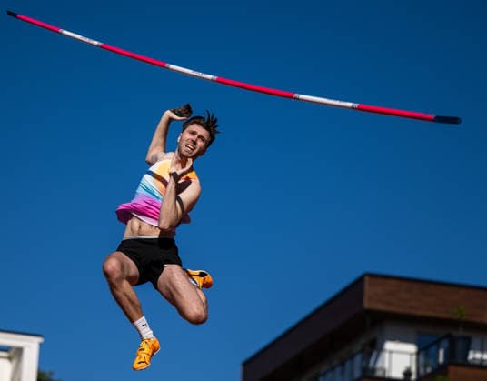 260528 Pal Lillefosse of Norway competes in men™s pole vault during the Trond Mohn Games on May 28, 2026 in Bergen. Photo: Marius Simensen BILDBYRAN COP 238 MM0068 athletics bbeng friidrett friidrott norge norway trond mohn games stavhopp pole vault Copyright: MARIUSxSIMENSEN BB260528ZF014