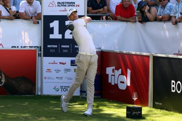 KITZBUEHEL, AUSTRIA - MAY 28: Golf shot from LINDBERG, Mikael (SWE) at the Austrian Alpine Open presented by Kitzbuehel Tirol, DP World TOUR, Round 1 on May 28, 2026 in Kitzbuehel, Austria.DP World Tour Austrian Alpine Open, Kitzbuehel, 28.05.2026 Tirol Austria Copyright: xPhotographer:xNilsxKoepkex