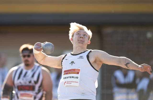 260528 Henrik Vesterlid of Norway competes in men s shot put during the Trond Mohn Games on May 28, 2026 in Bergen. Photo: Marius Simensen BILDBYRAN COP 238 MM0068 athletics bbeng friidrett friidrott norge norway trond mohn games kula shot put Copyright: MARIUSxSIMENSEN BB260528ZL013