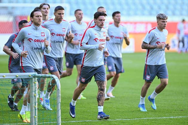 28.05.2026 Wroclaw Konferencja prasowa i trening reprezentacji Polski w pilce noÅ¼nej - press conference, PK, Pressekonferenz and of the Poland national football team and training session during the national camp. Persons shown: Piotr Zielinski Nicola Zalewski fot. Antoni Dec Arena Akcji NEWSPIX.PL --- newspix.pl POLAND OUT! 
