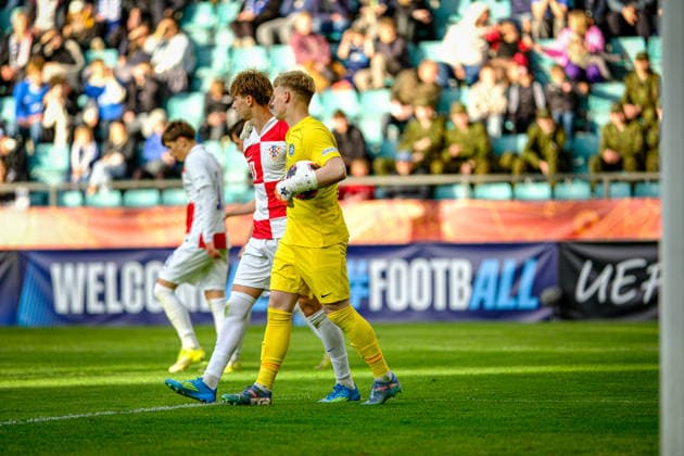 UEFA Under-17 European Championship, EM, Europameisterschaft Estonia 2026 Jona Benkotic and Harly Ollin in action during the UEFA Under-17 European Championship Group-A match between Estonia U-17 vs Croatia U-17 national teams, Tallinn Estonia 28.05.2026 Tallinn A Le Coq Arena Estonia Copyright: xMaurixLevandix