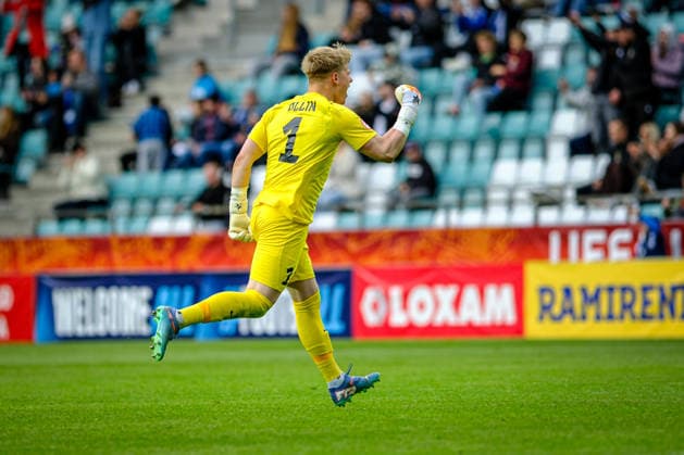 UEFA Under-17 European Championship, EM, Europameisterschaft Estonia 2026 Harly Ollin celebrating the Estonian goal during the UEFA Under-17 European Championship Group-A match between Estonia U-17 vs Croatia U-17 national teams, Tallinn Estonia 28.05.2026 Tallinn A Le Coq Arena Estonia Copyright: xMaurixLevandix