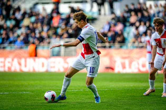 UEFA Under-17 European Championship, EM, Europameisterschaft Estonia 2026 Jona Benkotic in action during the UEFA Under-17 European Championship Group-A match between Estonia U-17 vs Croatia U-17 national teams, Tallinn Estonia 28.05.2026 Tallinn A Le Coq Arena Estonia Copyright: xMaurixLevandix
